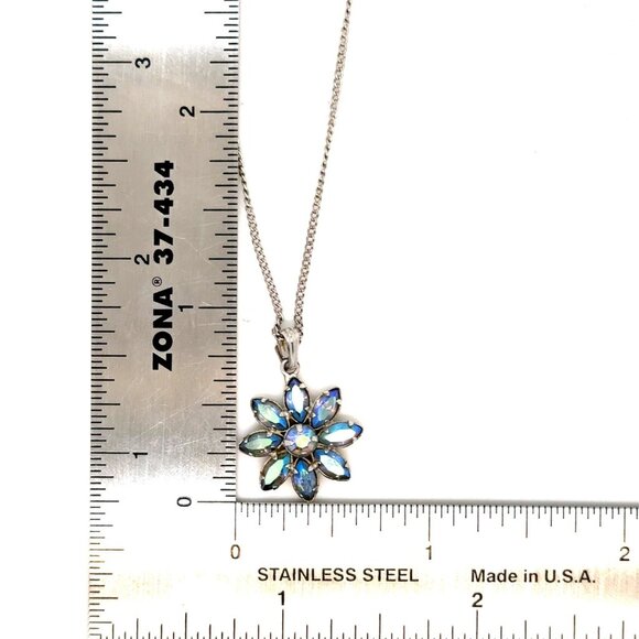 Sterling Flower Pendant Necklace - Picture 6 of 7